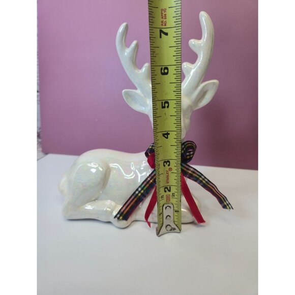 Vintage Brinns Ceramic Deer Figure Iridescent finish Collectible Christmas decor - Picture 9 of 11